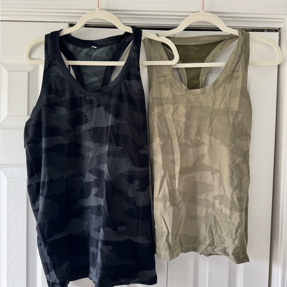 Athleta Women’s Camo Racerback Tank Top - Black & Olive